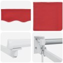 MARKIZA ZWIJANA CZERWONY 300X250CM POLIESTER I ALUMINIUM