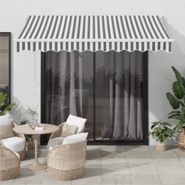 ZWIJANA MARKIZA ANTRACYTOWO-BIAŁA 3X2,5M TKANINA I ALUMINIUM