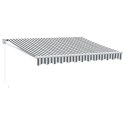 ZWIJANA MARKIZA ANTRACYTOWO-BIAŁA 3X2,5M TKANINA I ALUMINIUM