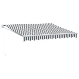 ZWIJANA MARKIZA ANTRACYTOWO-BIAŁA 3X2,5M TKANINA I ALUMINIUM