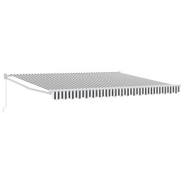 ZWIJANA MARKIZA ANTRACYTOWO-BIAŁA 4X3M TKANINA I ALUMINIUM