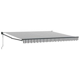 ZWIJANA MARKIZA ANTRACYTOWO-BIAŁA 4X3M TKANINA I ALUMINIUM