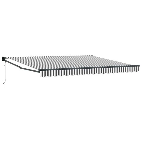 ZWIJANA MARKIZA ANTRACYTOWO-BIAŁA 4X3M TKANINA I ALUMINIUM