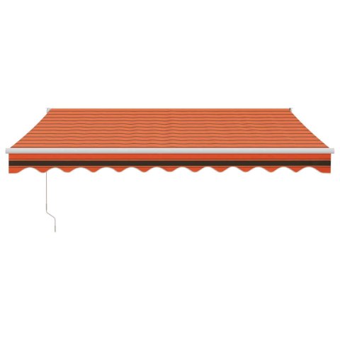 ZWIJANA MARKIZA POMARAŃCZ I BRĄZ 3,5X2,5M TKANINA I ALUMINIUM