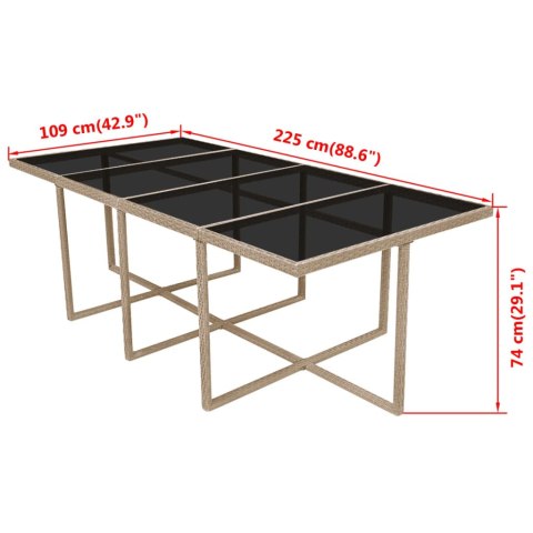13-CZ. ZESTAW MEBLI OGRODOWYCH Z PODUSZKAMI RATTAN PE BEŻOWY