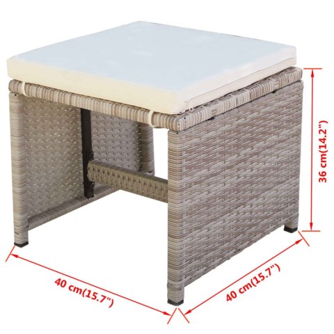 13-CZ. ZESTAW MEBLI OGRODOWYCH Z PODUSZKAMI RATTAN PE BEŻOWY