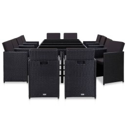 13-CZ. ZESTAW MEBLI OGRODOWYCH Z PODUSZKAMI RATTAN PE CZARNY