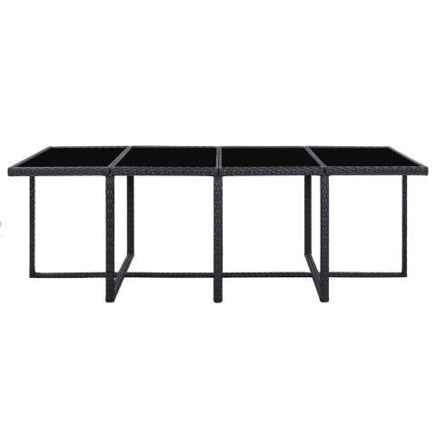 13-CZ. ZESTAW MEBLI OGRODOWYCH Z PODUSZKAMI RATTAN PE CZARNY