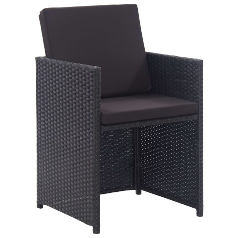 13-CZ. ZESTAW MEBLI OGRODOWYCH Z PODUSZKAMI RATTAN PE CZARNY