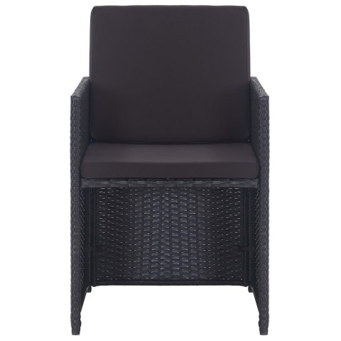 13-CZ. ZESTAW MEBLI OGRODOWYCH Z PODUSZKAMI RATTAN PE CZARNY