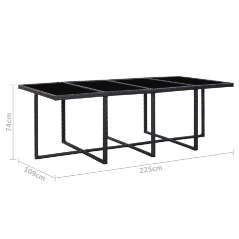 13-CZ. ZESTAW MEBLI OGRODOWYCH Z PODUSZKAMI RATTAN PE CZARNY