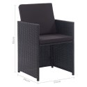 13-CZ. ZESTAW MEBLI OGRODOWYCH Z PODUSZKAMI RATTAN PE CZARNY