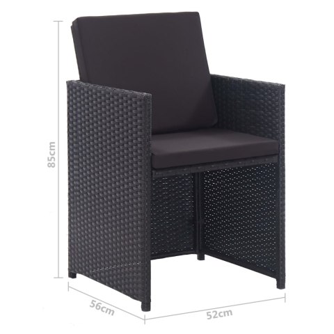 13-CZ. ZESTAW MEBLI OGRODOWYCH Z PODUSZKAMI RATTAN PE CZARNY