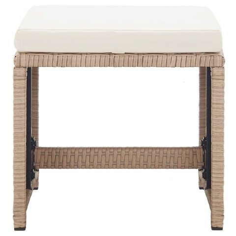 17-CZ. ZESTAW MEBLI OGRODOWYCH Z PODUSZKAMI RATTAN PE BEŻOWY