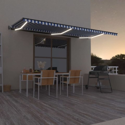 AUTOMATYCZNIE ZWIJANA MARKIZA LED I CZUJNIK WIATRU 600X350CM