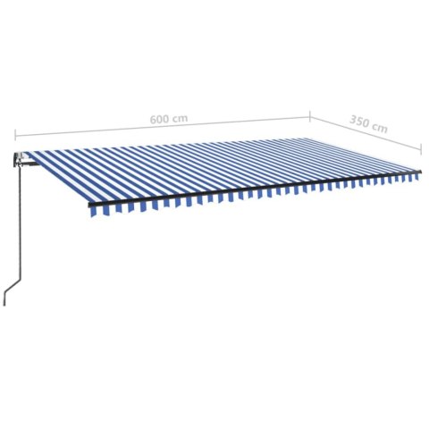 AUTOMATYCZNIE ZWIJANA MARKIZA LED I CZUJNIK WIATRU 600X350CM