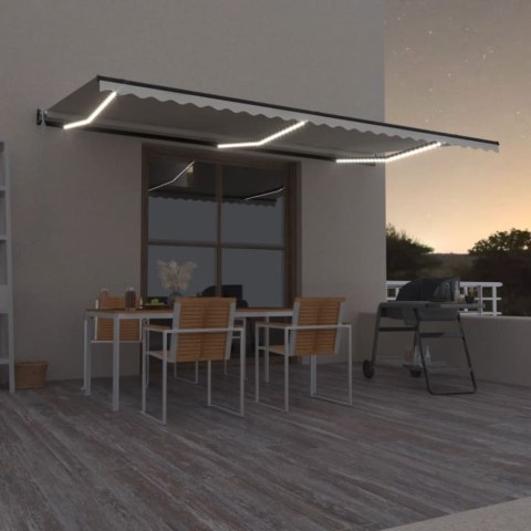 AUTOMATYCZNIE ZWIJANA MARKIZA LED I CZUJNIK WIATRU 600X350CM