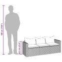 3-OSOBOWA SOFA OGRODOWA Z PODUSZKAMI BRĄZOWA POLIRATTAN