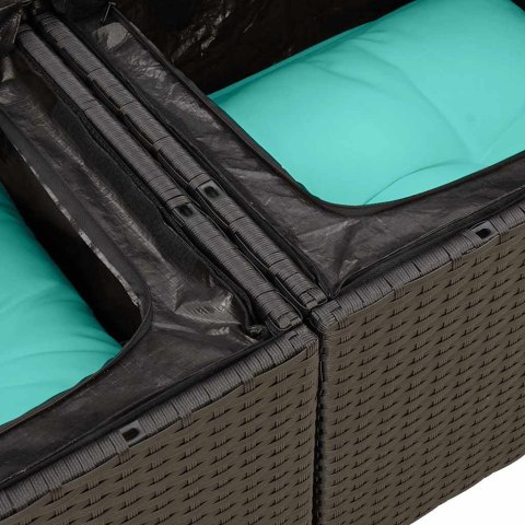 9-CZ. ZESTAW WYPOCZYNKOWY DO OGRODU Z PODUSZKAMI CZARNY