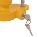 BLOKADA ZACZEPU KULOWEGO Z 2 KLUCZAMI STAL I ALUMINIUM ŻÓŁTA