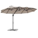 PARASOL OGRODOWY CIEMNOSZARY 372X198X243CM DUŻA CZASZA