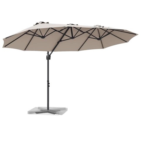 PARASOL OGRODOWY CIEMNOSZARY 372X198X243CM DUŻA CZASZA