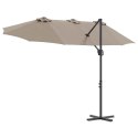PARASOL OGRODOWY CIEMNOSZARY 372X198X243CM DUŻA CZASZA