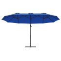 PARASOL PLAŻOWY NIEBIESKI AZUR 372X198X243CM