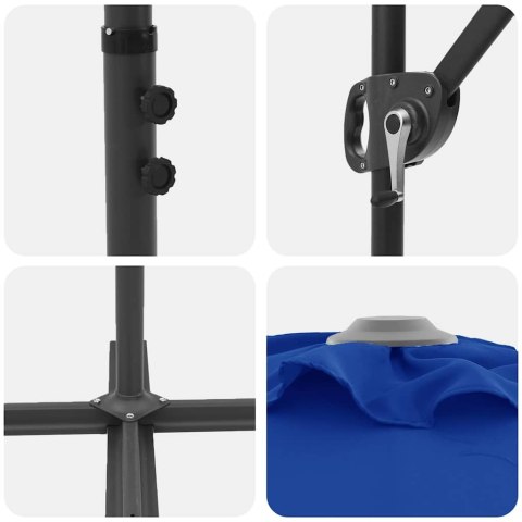 PARASOL PLAŻOWY NIEBIESKI AZUR 372X198X243CM