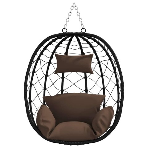 WISZĄCE KRZESŁO JAJO KAWOWY 91,5X60X110CM POLIRATTAN