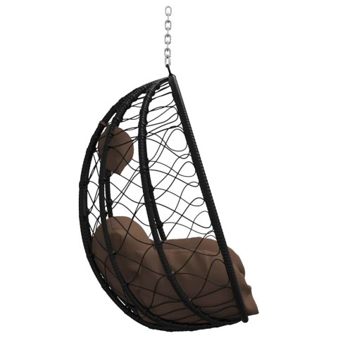 WISZĄCE KRZESŁO JAJO KAWOWY 91,5X60X110CM POLIRATTAN