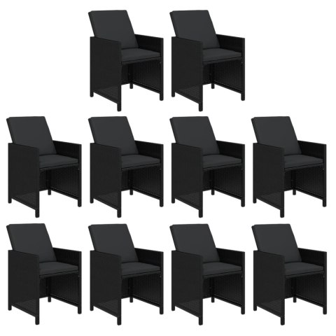 11-CZ. ZESTAW MEBLI OGRODOWYCH Z PODUSZKAMI POLIRATTAN CZARNY