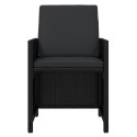 11-CZ. ZESTAW MEBLI OGRODOWYCH Z PODUSZKAMI POLIRATTAN CZARNY