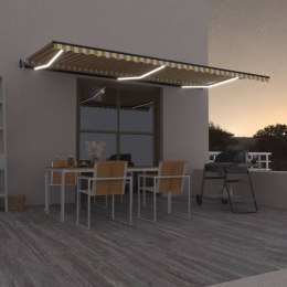 AUTOMATYCZNIE ZWIJANA MARKIZA LED I CZUJNIK WIATRU 600X350CM