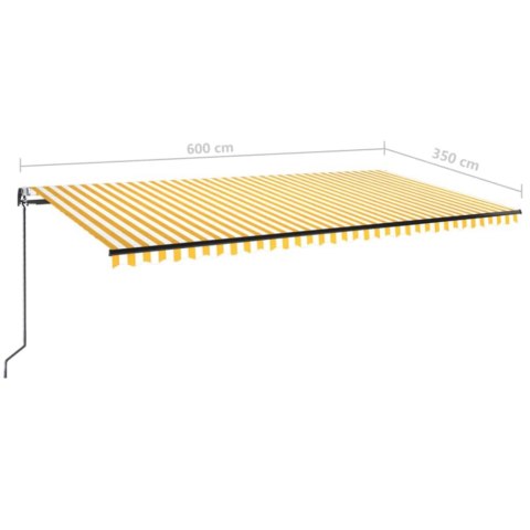 AUTOMATYCZNIE ZWIJANA MARKIZA LED I CZUJNIK WIATRU 600X350CM