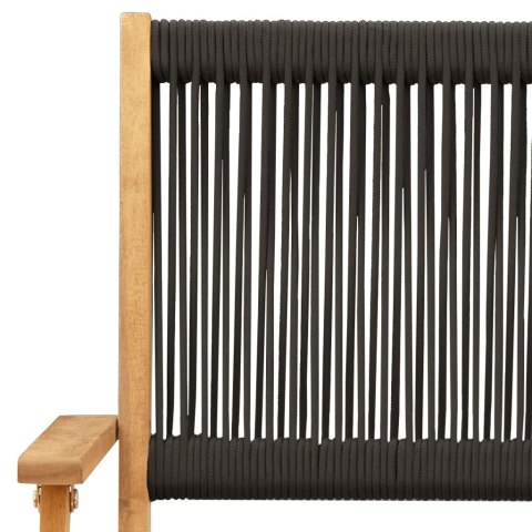 5-CZ. ZESTAW MEBLI OGRODOWYCH CZARNY POLIPROPYLEN I DREWNO