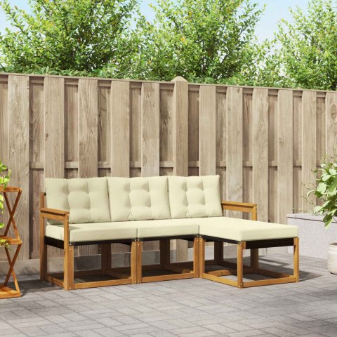 ZESTAW SOF NA ZEWNĄTRZ Z PODUSZKĄ 4 EL. NATURALNY I KREMOWY