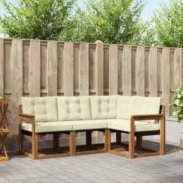 ZESTAW SOF NA ZEWNĄTRZ Z PODUSZKĄ 4 EL. NATURALNY I KREMOWY