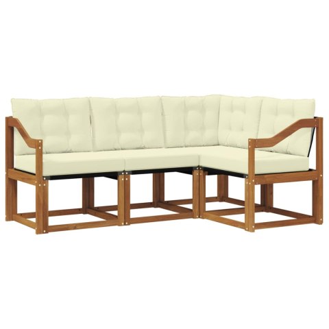 ZESTAW SOF NA ZEWNĄTRZ Z PODUSZKĄ 4 EL. NATURALNY I KREMOWY
