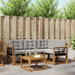 ZESTAW SOF NA ZEWNĄTRZ Z PODUSZKĄ 5 EL. NATURALNY I JASNY SZARY