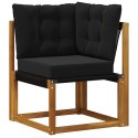 ZESTAW SOF NA ZEWNĄTRZ Z PODUSZKĄ 7 EL. NATURALNY I CZARNY