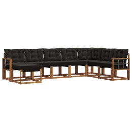 ZESTAW SOF NA ZEWNĄTRZ Z PODUSZKĄ 8 EL. NATURALNY I CZARNY