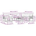 ZESTAW SOF NA ZEWNĄTRZ Z PODUSZKĄ 9 EL. NATURALNY I CZARNY