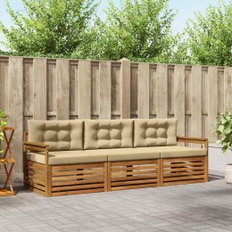 ZESTAW SOF NA ZEWNĄTRZ Z PODUSZKĄ 3 EL. NATURALNY I BEŻOWY