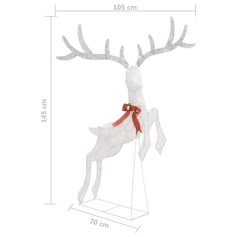 LECĄCY RENIFER ŚWIĄTECZNY SREBRNY 120 ZIMNYCH BIAŁYCH LED