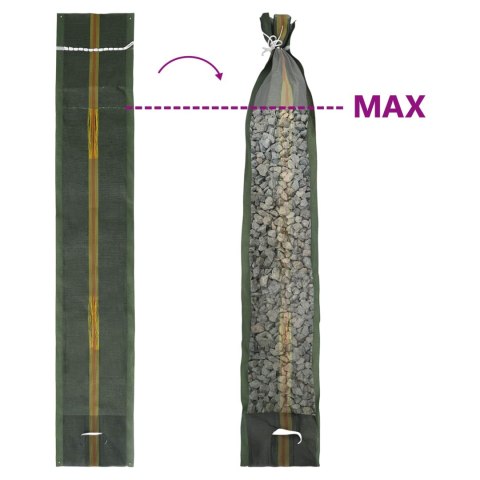 WORKI Z PIASKIEM 100 EL. CIEMNA ZIELEŃ 100X25CM HDPE