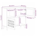 BUFET Z DRZWIAMI NATURALNY 80X33,5X75CM DREWNO Z MANGO