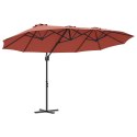 PARASOL OGRODOWY TERAKOTA 372X198X243CM PODWÓJNA CZASZA