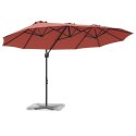 PARASOL OGRODOWY TERAKOTA 372X198X243CM PODWÓJNA CZASZA