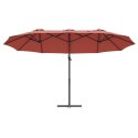 PARASOL OGRODOWY TERAKOTA 372X198X243CM PODWÓJNA CZASZA